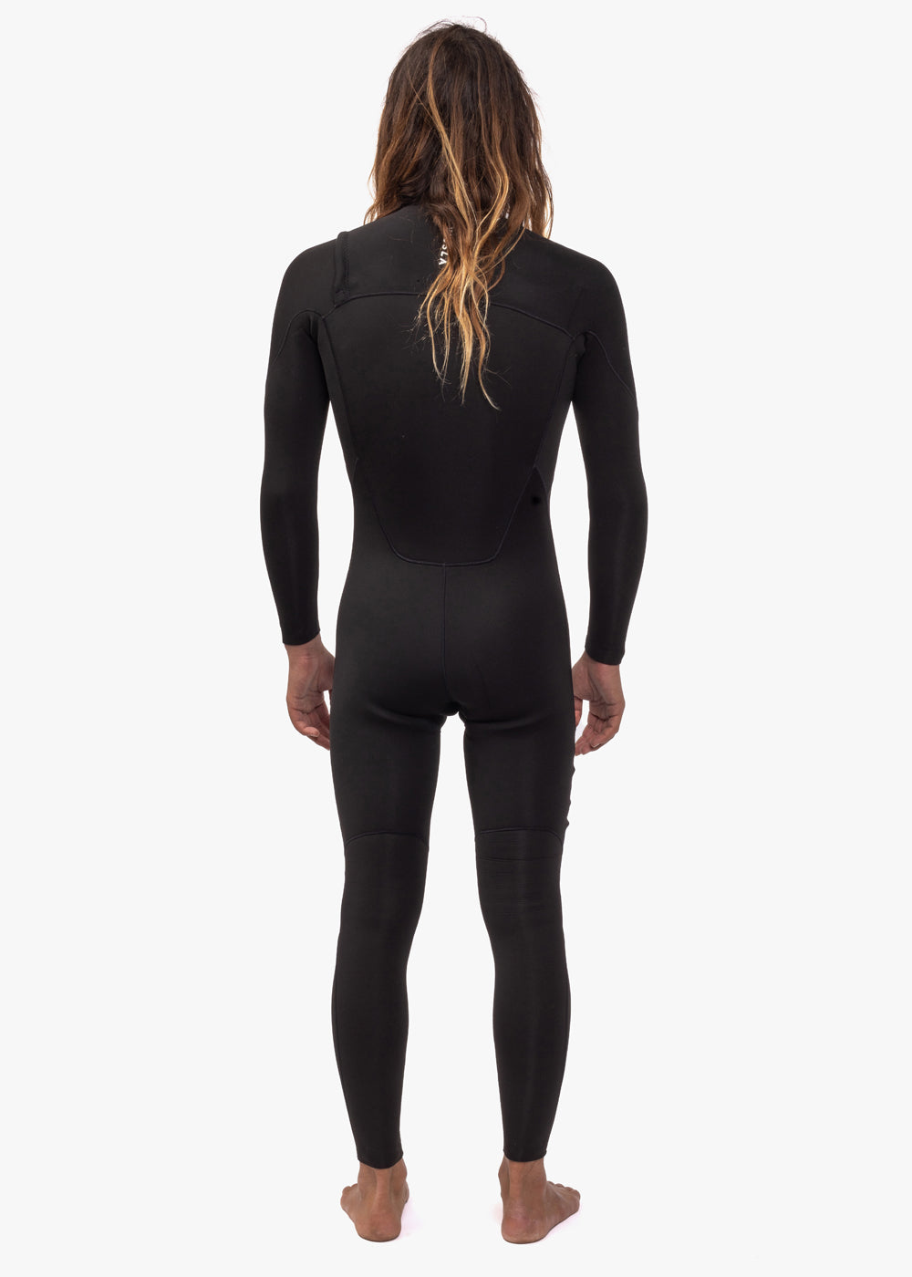 7 Seas 4-3 Full Chest Zip Wetsuit - Black with Jade Logos