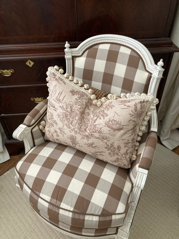 Cocoa Romance Toile Pillow