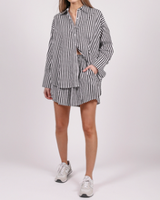 Load image into Gallery viewer, Brunnette the Label Black Striped cotton shorts
