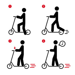 Kick scooter kick off process icon