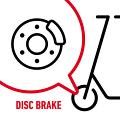 Disc brakes on an electric kick scooter