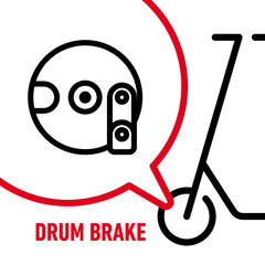 Drum brake on an electric kick scooter