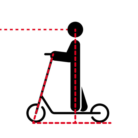 A kick scooter rider at the ideal comfort angle