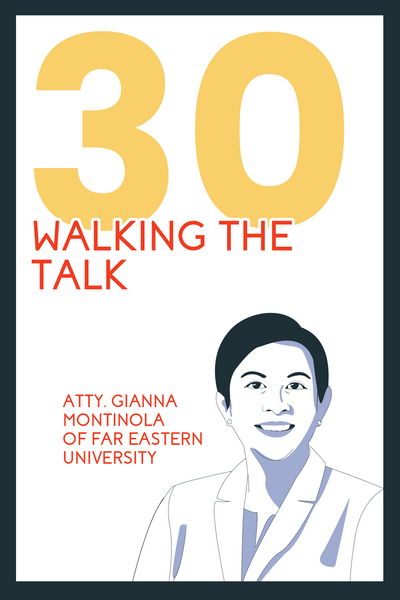 The Evangelists’ Chapter 30, entitled: “Walking the Talk'' featuring Atty. Gianna Montinola, the Senior Vice President for Corporate Affairs at Far Eastern University.