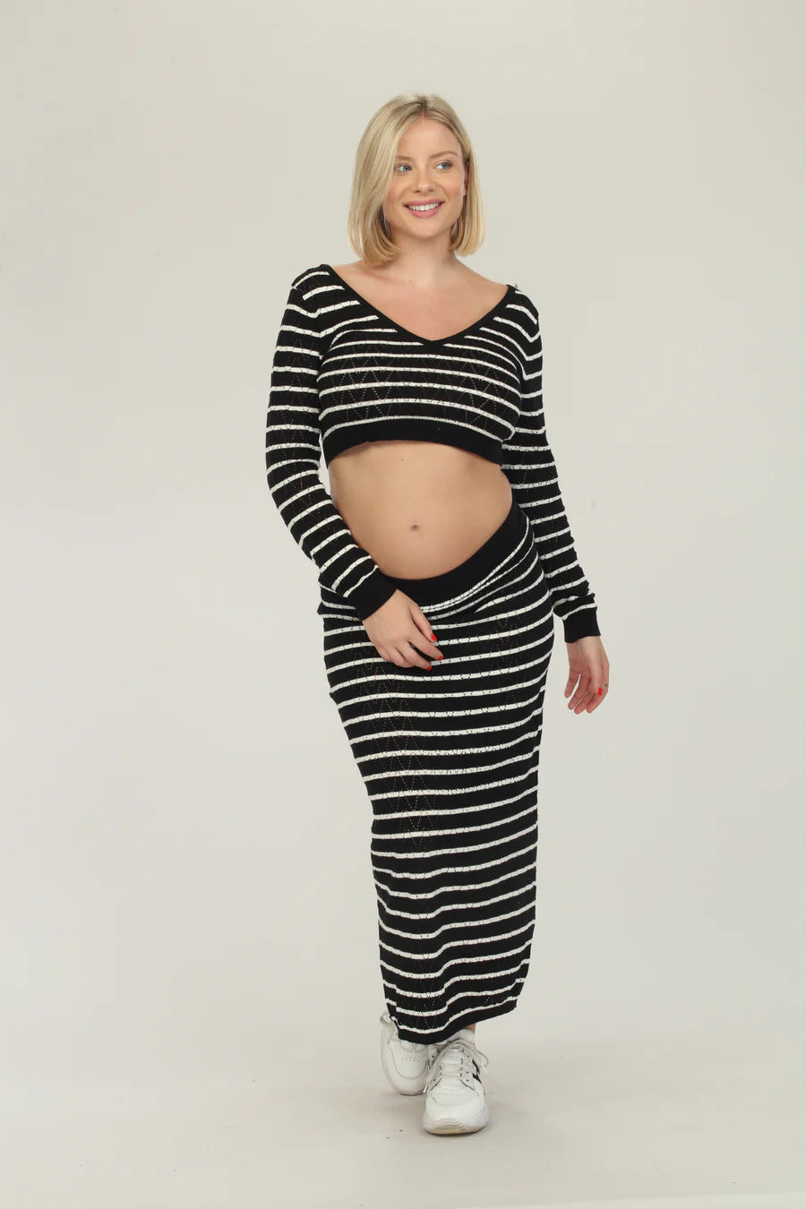 Boho Top and Skirt Set Pregnancy Dress for Photo Shoot Maternity