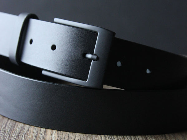Black leather belt, custom leather belt, genuine leather belt, durable leather