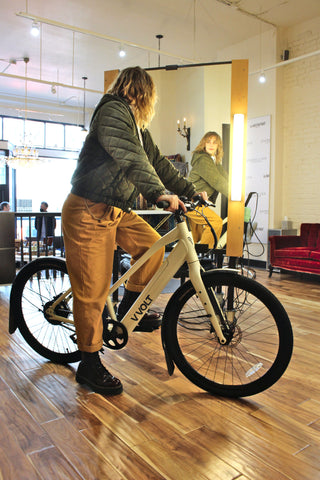 woman with Vvolt electric bike