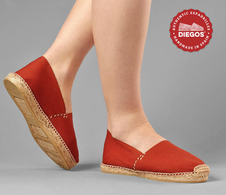 Væsen diktator omdrejningspunkt Women's handmade flat Espadrille shoes | Terracotta Cotton organic Canvas –  diegos.com