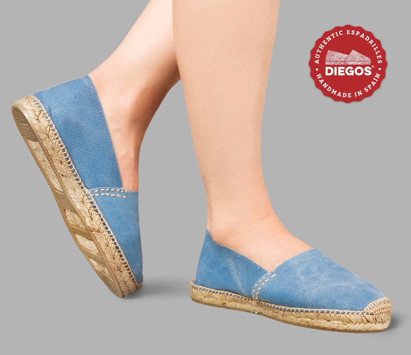 Washed look blue espadrilles for women | DIEGOS� hand espadrilles – diegos.com