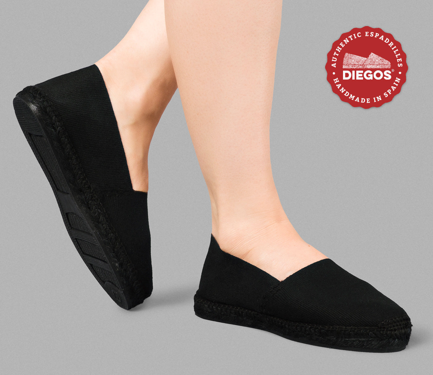 All black flat espadrilles for women | DIEGOS – diegos.com