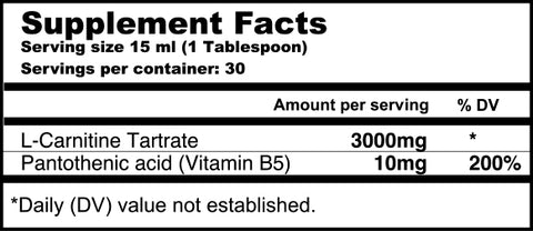 Liquid Carnitine Supplement Facts