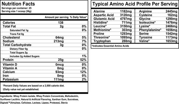 Nitro-up protein nutrition label