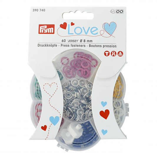 Prym 393900 Box of Coloured Snaps Sans Couture 300 Pieces + Plastic  Multicolour Tools 2x1x1 cm