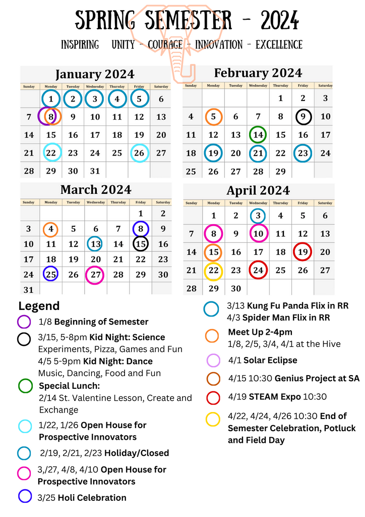 Spring 2024 Calendar ILL