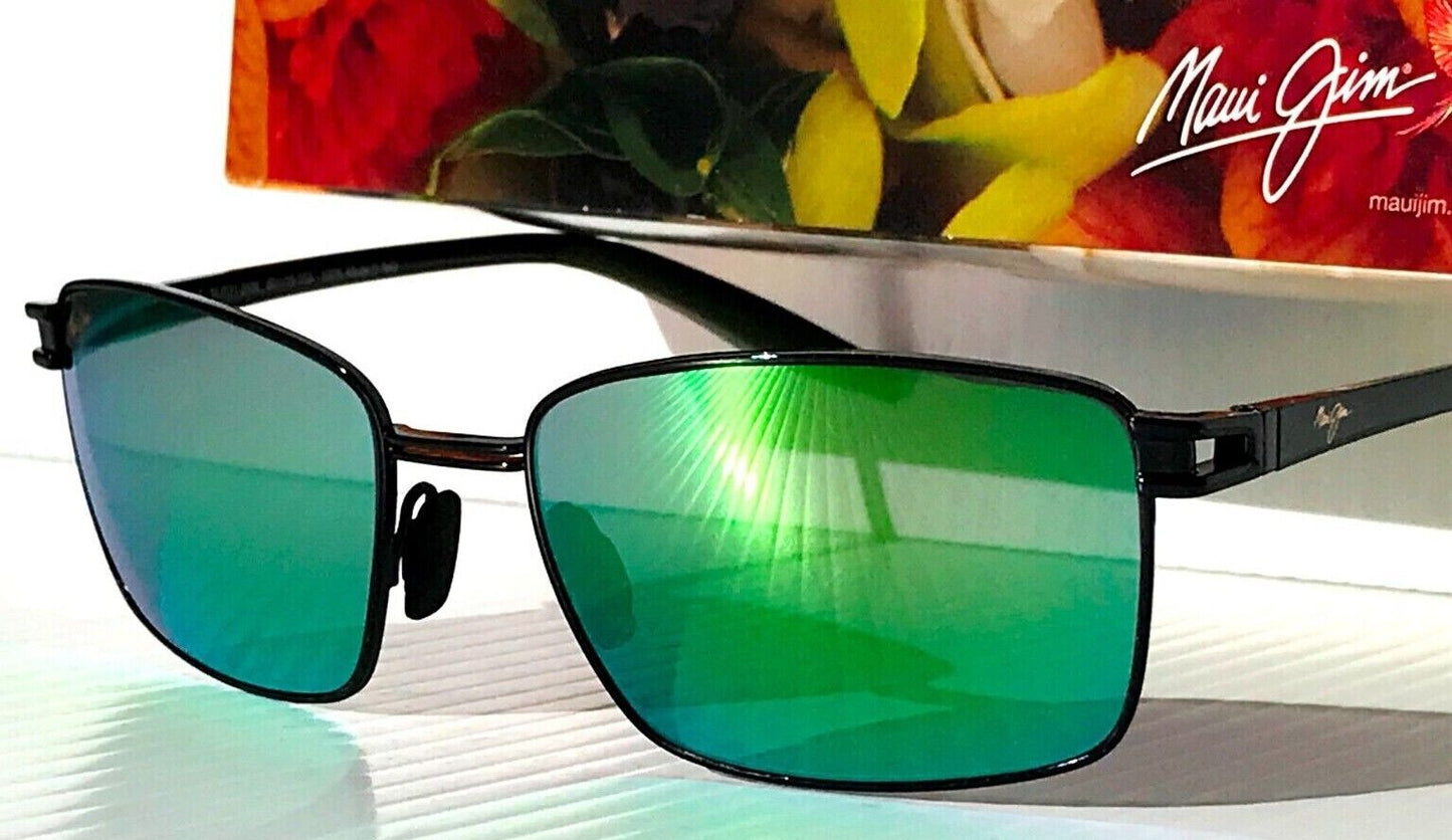 Maui Jim COVE PARK Gunmetal Black POLARIZED Green GLASS lens Sunglass –  SunglassOne
