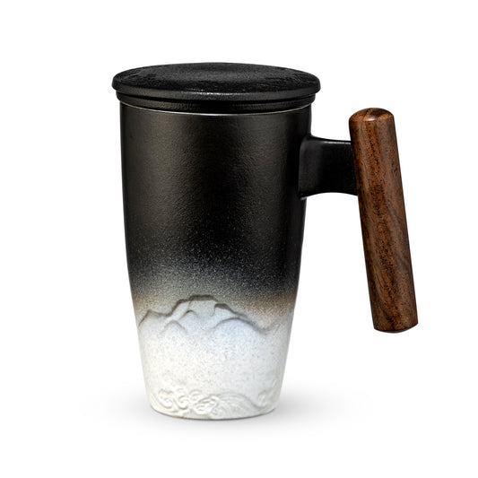 The Bodø Coffee Cup - Ceramic Mug w/ Wood handle by Ecletticos