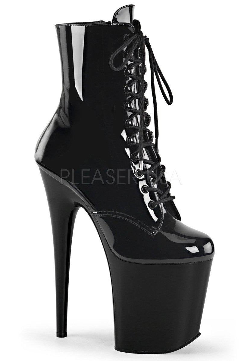 Pleaser USA Flamingo-1020 8inch Pleaser Boots - Patent Black · Fast EU  Shipping · Pole Junkie