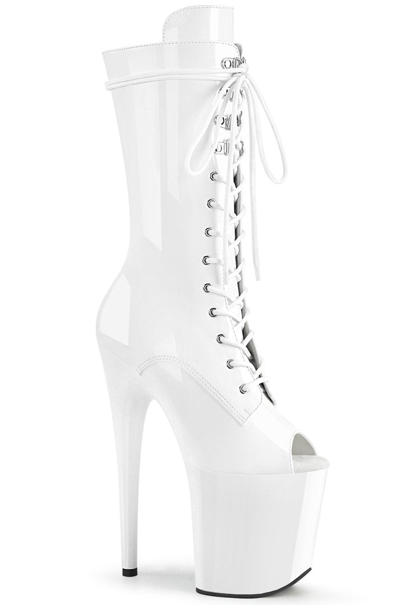 pleaser white platform boots