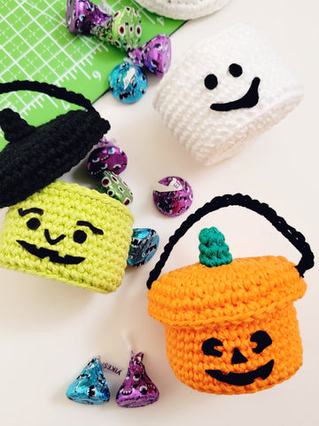 halloween boo bucket crochet pattern by the pudgy rabbit