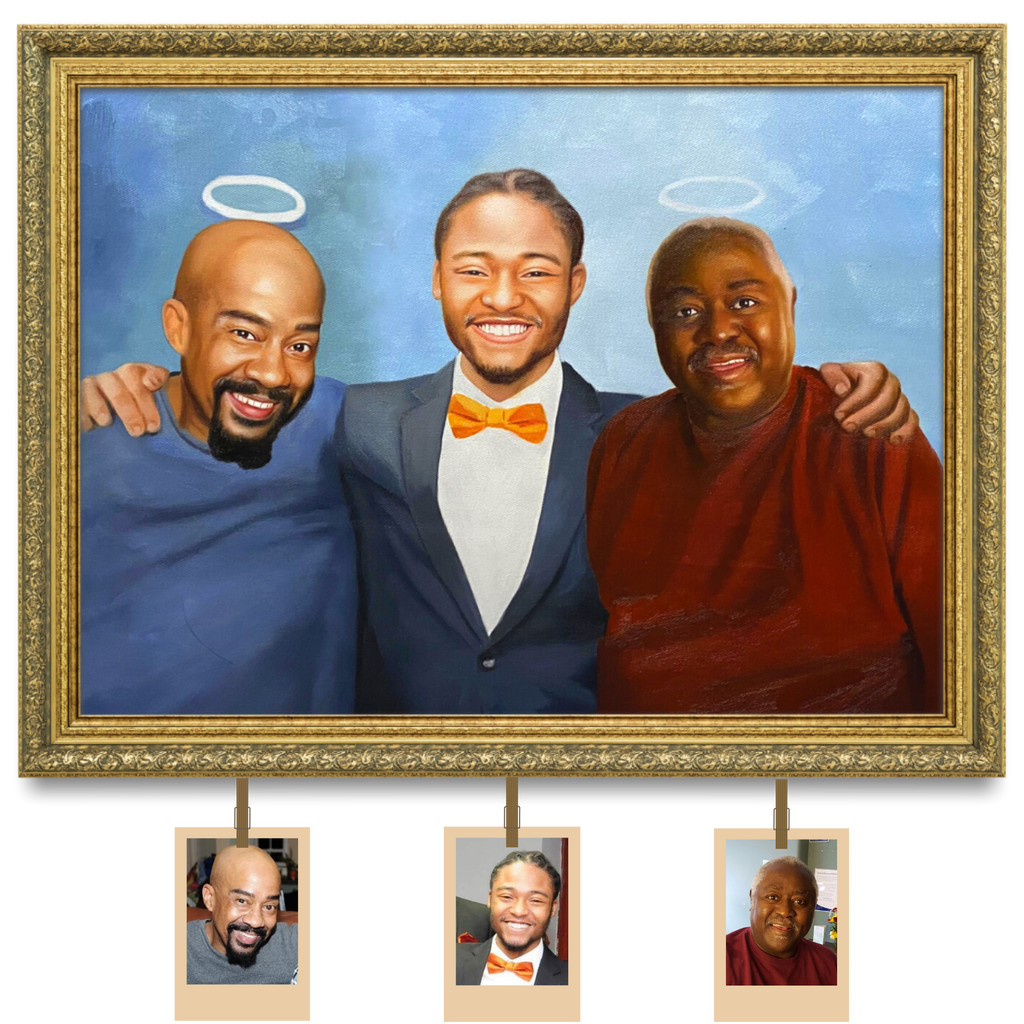 Memorial portrait from multiple photos by Pictures To Paint