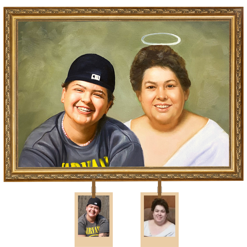 Memorial portrait painting from photos