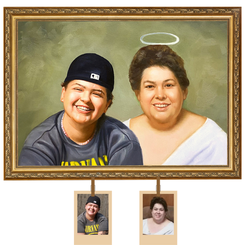 Memorial portrait painting from photos
