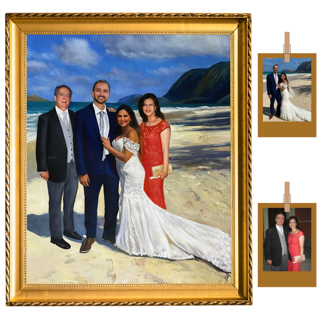 Wedding portrait painting with a deceased loved one by Pictures To Paint