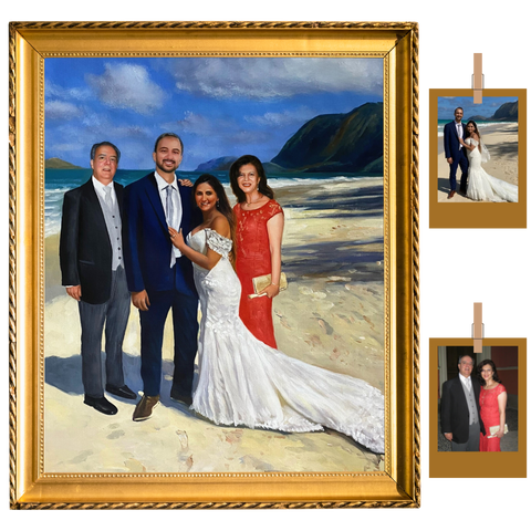 Wedding portrait painting with a deceased loved one by Pictures To Paint