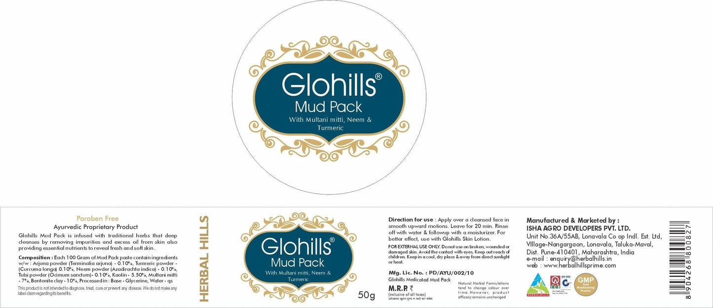 Herbal Hills Herbal Hills Glohills Mud Pack 50gms