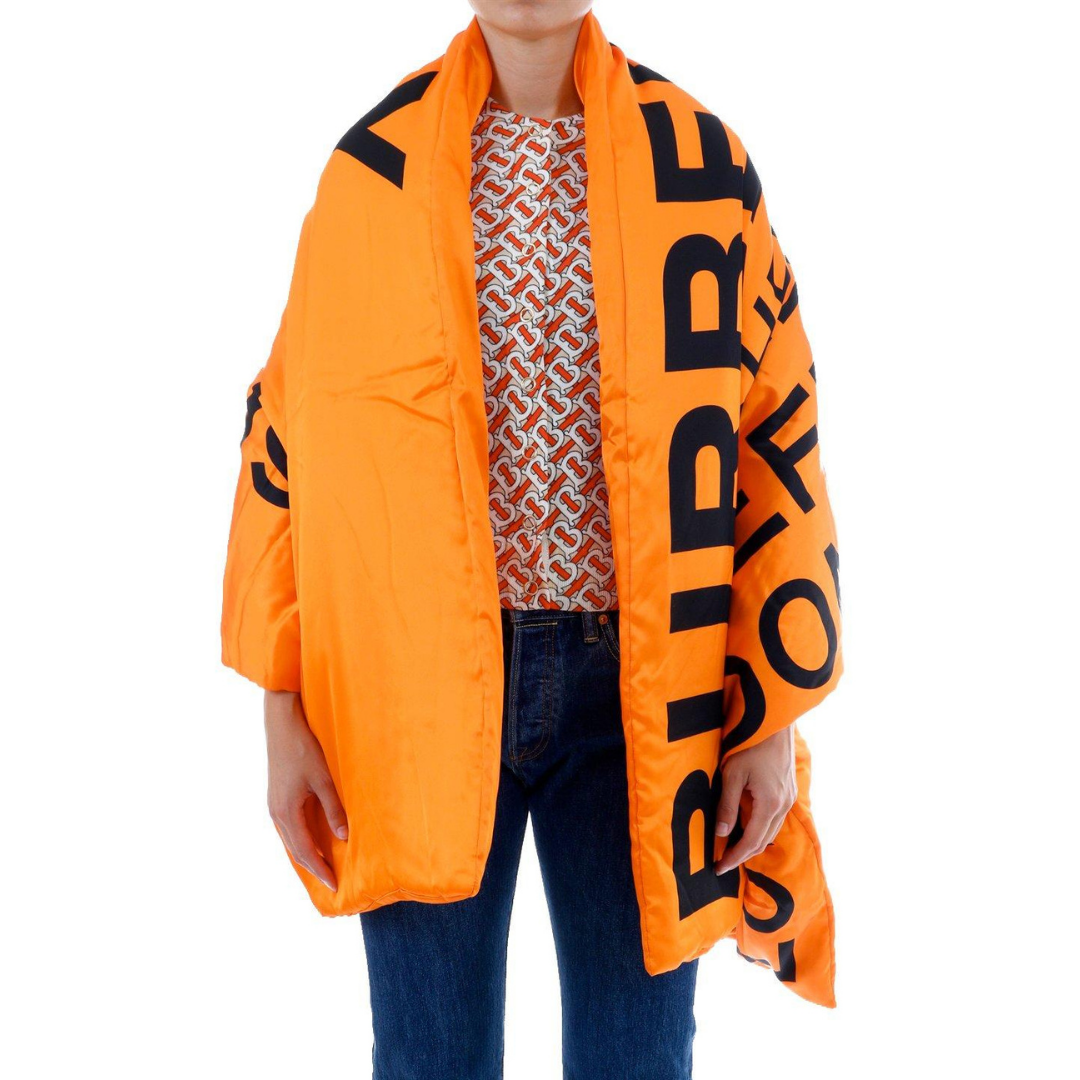 BURBERRY Orange Horseferry Print Silk Puffer Scarf – Di Valoro Co.