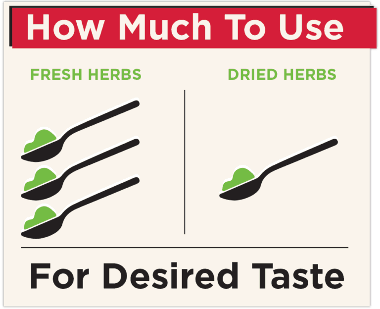Fresh and Dried herb conversion chart