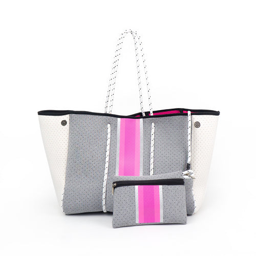 The Aniella Neoprene Tote - Green Camo/Pink/Orange