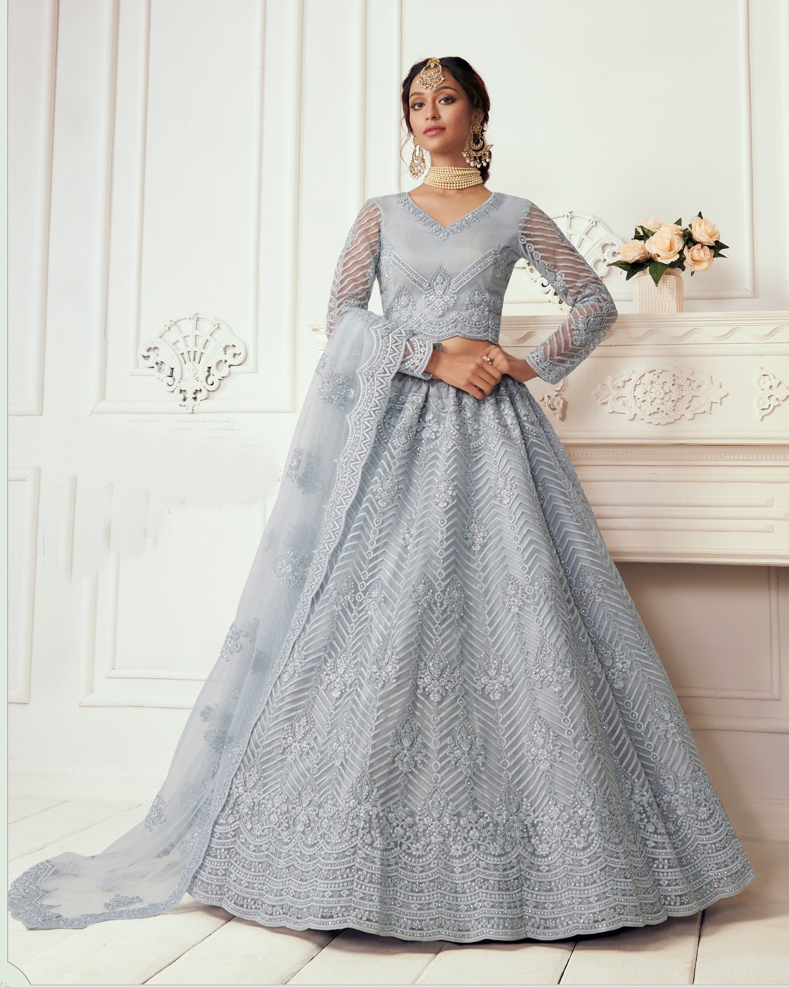 periwinkle blue wedding dress