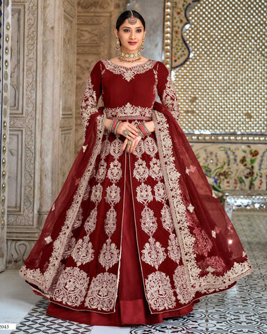 Buy Indian Blue And Golden Embroidered Velvet Anarkali Suit for Women  Online in USA, UK, Canada, Australia, Germany, New Zealand and Worldwide at  Best Price