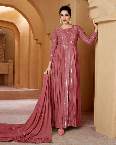 Buy For Mehndi Real Georgette Fabric Anarkali Suit in Bottle Green Color  Online - SALV3442