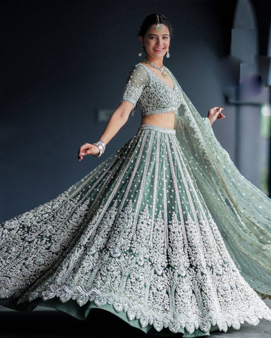 Girls Blue Sequin Work Lehenga Choli Indian Lengha Chunri Blouse Lehanga  Dress | eBay