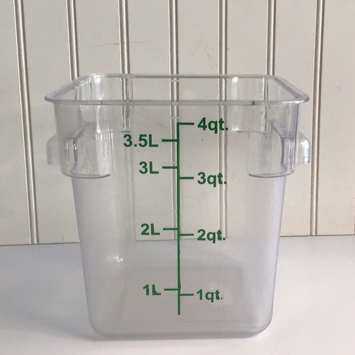 Vigor 4 Qt. Clear Round Polycarbonate Food Storage Container and