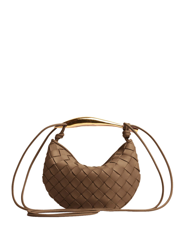 Bottega Veneta Travertine-muse Bra Sardine Intrecciato Leather Top-handle  Bag In Green