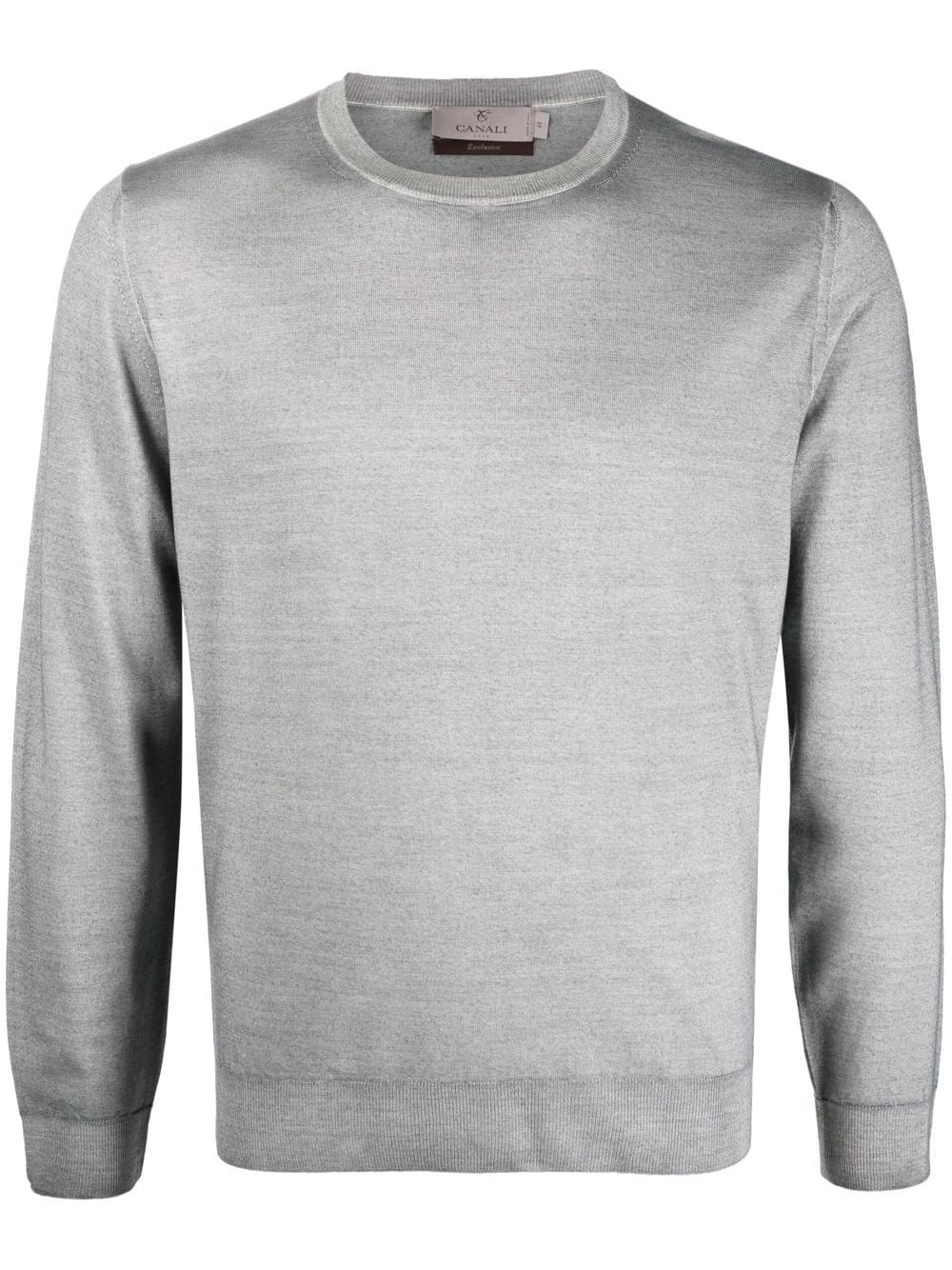 Alexander Wang Split Hem Engeneeried Rib Knit Sweater Grey Wool Cashmere  Blend