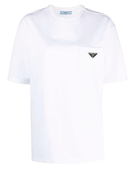 Prada - Triangle-logo cotton T-shirt