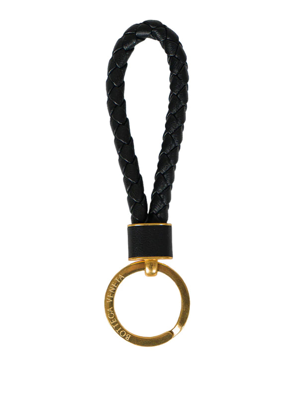 Bottega Veneta® Women's Intreccio Key Ring in Black. Shop online now.