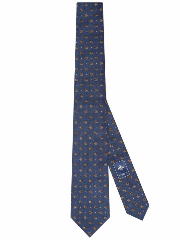 Gucci Double G and polka dot silk pocket square