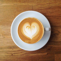 coffee with a heart swirl