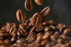 Coffee beans on dark background