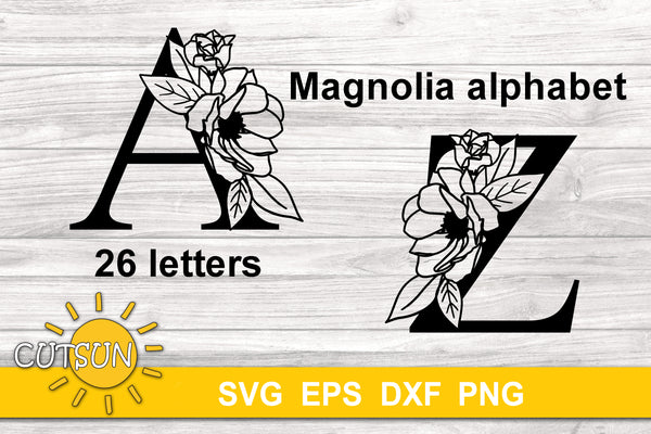 Floral Alphabet SVG 26 letters, Monogram SVG, 2