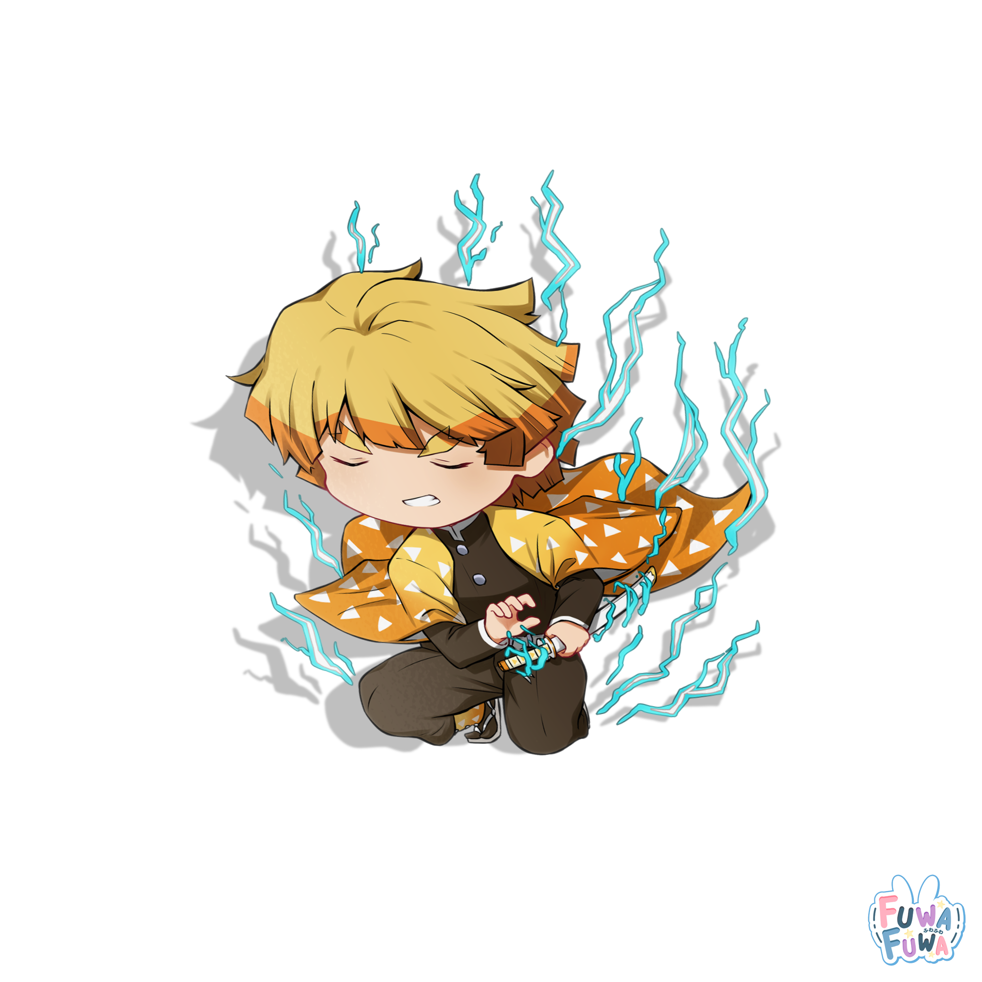 slayer zenitsu chibi sticker fuwafuwa us