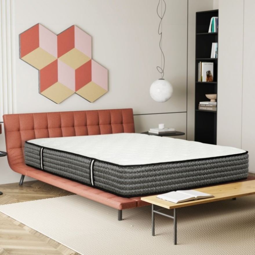 ZNTS Premium 12 in. King Size Pocket Coil Hybrid Mattress, Plush Gel Memory Foam Mattress, White/Gray B011P216711