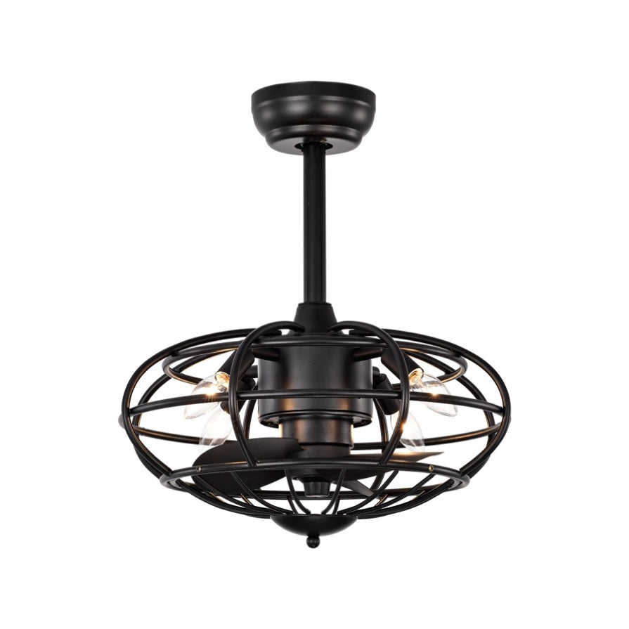 ZNTS 18.1" Caged Ceiling Fan with Remote Control,Timer, 3 Speeds Indoor Ceiling Fan for Farmhouse, W1592P154185
