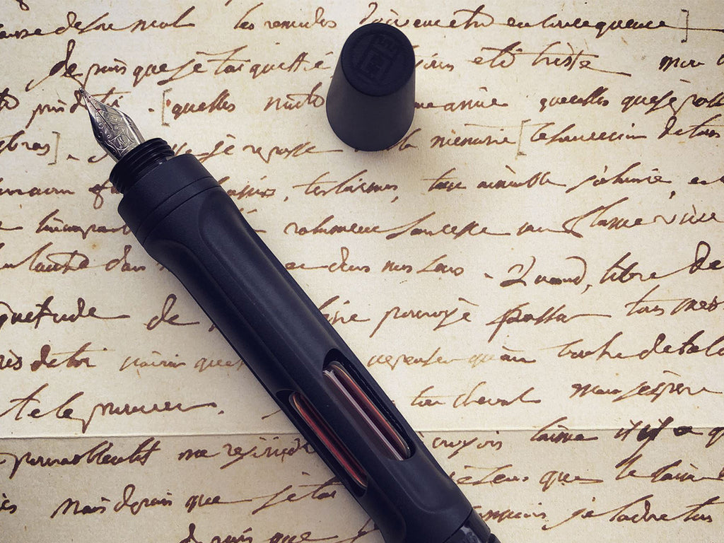 Handwriting and Etelburg r.feather fountain pen