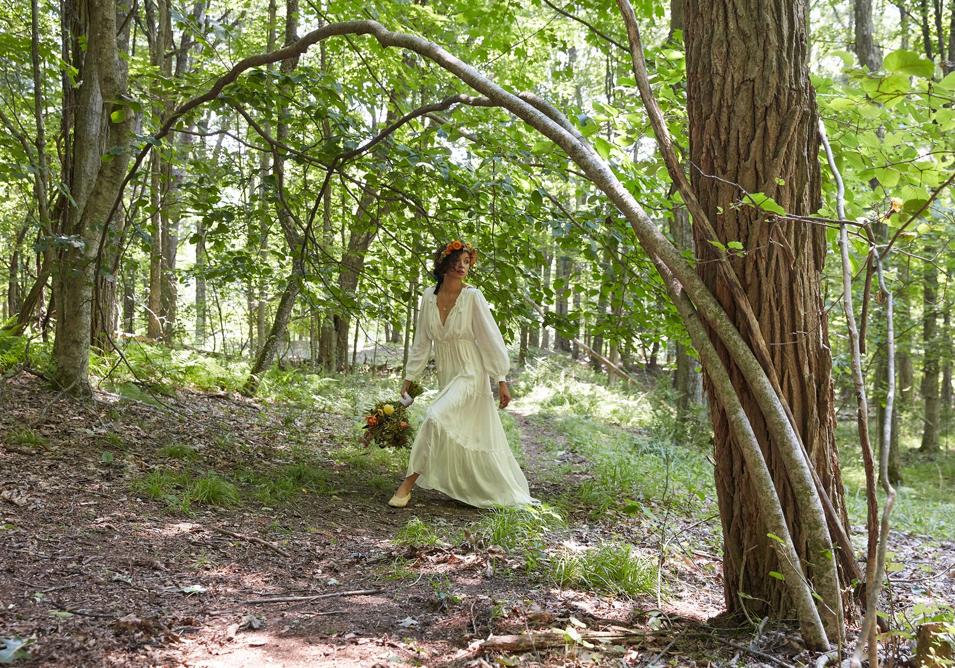 Our Pari elegant long sleeve sustainable wedding dress